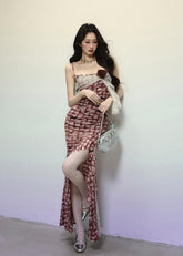 Rose Garden One-Shoulder Plaid Dress